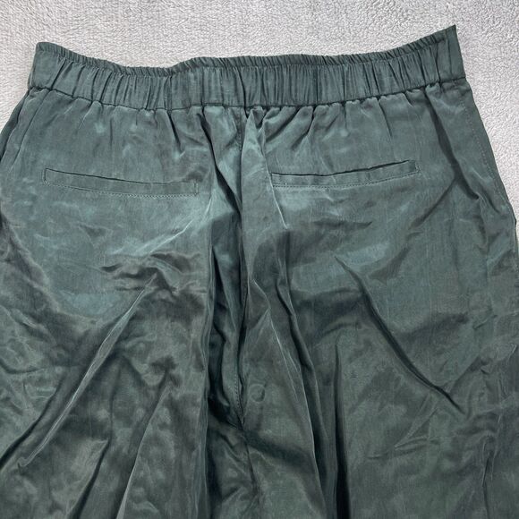 Massimo Dutti Dress Pants Womens 12 Black Cotton Pleated Front Formal High Rise - Picture 6 of 16